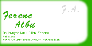 ferenc albu business card